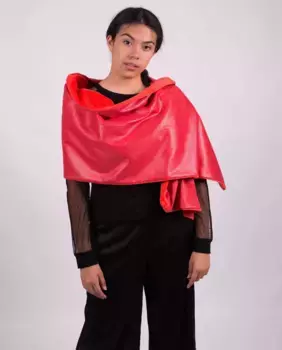 Двойная шаль с мягким рыжим мехом MR Complements