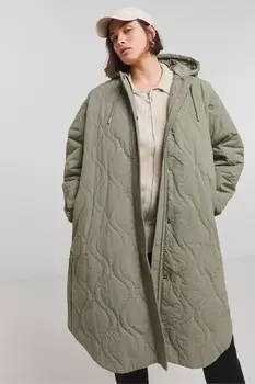 Двойная стеганая куртка из лука Simply Be, зеленый