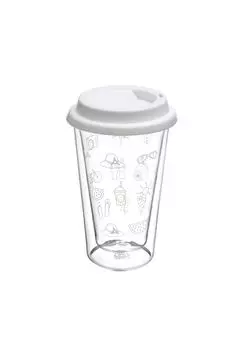 Двойная стеклянная кружка с крышкой GRWE