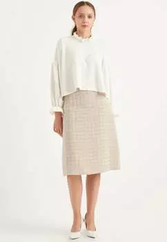 Двойная юбка миди Herita, коричневый