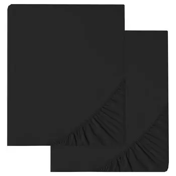 Двойная упаковка элитного постельного белья 90х190 черного цвета из хлопка Мако-сатина 125-130 г/м aqua-textil