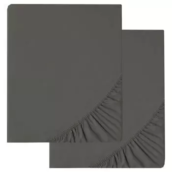 Двойная упаковка элитного постельного белья 90х200 антрацит, хлопок, сатин Mako 125-130 г/м aqua-textil