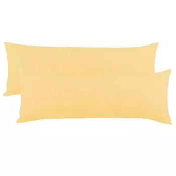 Двойная упаковка Чехол BeNature 40x200 кремово-желтый Mako из хлопкового джерси на молнии CelinaTex