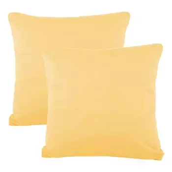 Двойная упаковка Чехол BeNature 50x50 кремово-желтый Mako из хлопкового джерси на молнии CelinaTex