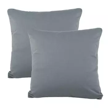 Двойная упаковка Чехол BeNature 50x50 темно-серый хлопковый трикотаж Mako на молнии CelinaTex