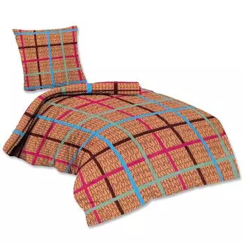 Двойная упаковка фланелевого постельного белья на молнии марки Sam 135 х 200 см + 80 х 80 см Sdseetraum