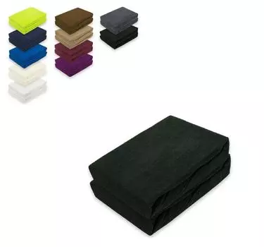 Двойная упаковка махровых простыней 200 х 220 см, черных Sdseetraum