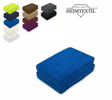 Двойная упаковка махровых простыней королевского синего цвета 200 х 220 см Sdseetraum, синий