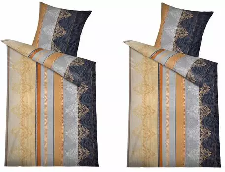 Двойная упаковка постельного белья из микрофибры Seersucker, 4 шт., на молнии 2 шт. Прибл. 135x200 см + 2 шт. Прибл. 80x80 см. Дизайн: Elric MB Warenhandel24