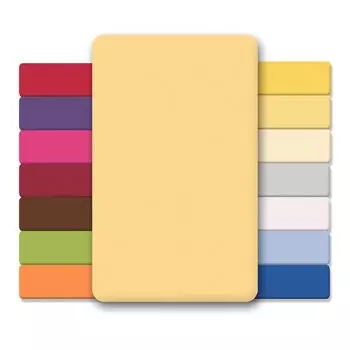 Двойная упаковка простыней Lucina 60х120-70х140 кремово-желтый хлопковый трикотаж 130г/м CelinaTex