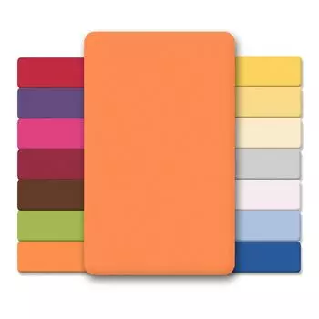 Двойная упаковка простыней Lucina 60х120-70х140 оранжевого хлопкового трикотажа 130г/м CelinaTex