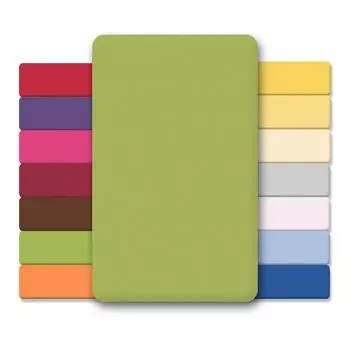 Двойная упаковка простыней Lucina 60х120-70х140 зеленый хлопковый трикотаж 130г/м CelinaTex