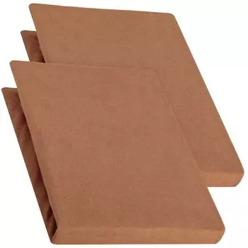 Двойная упаковка простыней Pur 90х200-100х220 шоколадно-коричневого хлопкового трикотажа 160г/м aqua-textil