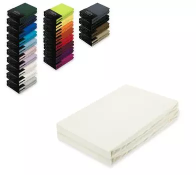 Двойная упаковка трикотажных простыней 180–200 x 200 см, натуральный белый Sdseetraum