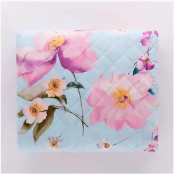 Двойное хлопковое одеяло Grazia полутораспальный Riviera, голубой