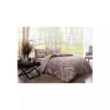 Двойной атласный Комплект постельного белья Tac Avril Brown