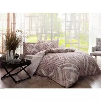 Двойной атласный Комплект постельного белья Tac Avril Brown