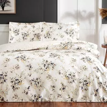 Двойной атласный Комплект постельного белья Tac Maisy кремового цвета