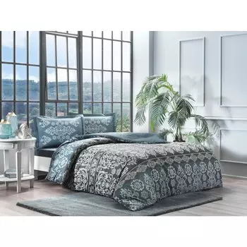 Двойной атласный Комплект постельного белья Tac Savion Petrol