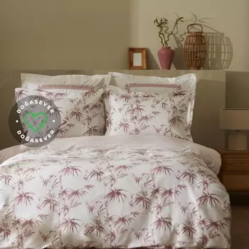 Двойной бамбуковый Комплект постельного белья Karaca Home Grove Коралловый