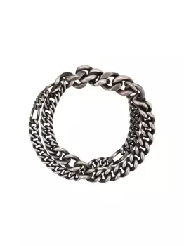 Двойной цепочный браслет WERKSTATT:MNCHEN, серебяный