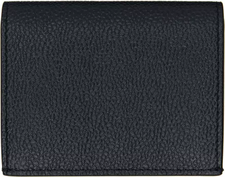 Двойной держатель для карт из кожи Pebble Grain Thom Browne, темно-синий