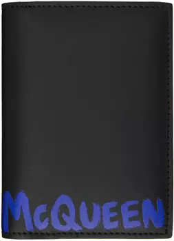 Двойной держатель для карт с логотипом черного цвета Alexander McQueen