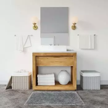 Двойной хлопковый коврик для ванной D-IDEAZ — серый