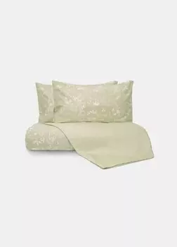 Двойной комплект пододеяльников + 2 наволочки из чистого хлопкового атласа Croff, зеленый