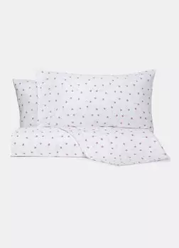 Двойной комплект пододеяльников + 2 наволочки из чистого хлопкового атласа Croff, розовый