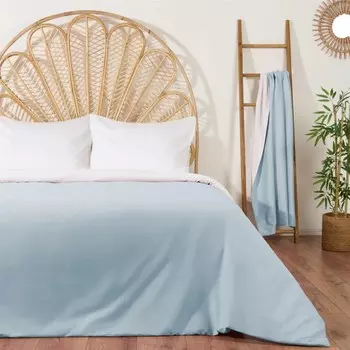 Двойной комплект пододеяльников Evidea из мягкого хлопкового атласа — зеленый/кремовый