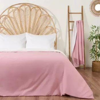 Двойной комплект пододеяльников Evidea из мягкого хлопкового атласа — пыльная роза/кремовый
