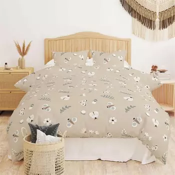 Двойной комплект пододеяльников Evidea Soft Butterfly - бежевый