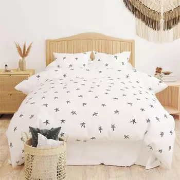 Двойной комплект пододеяльников Evidea Soft Celje - белый/антрацит