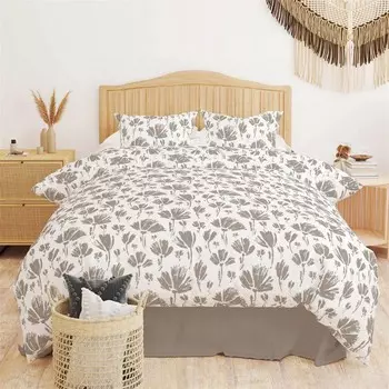 Двойной комплект пододеяльников Evidea Soft Lily — серый/белый