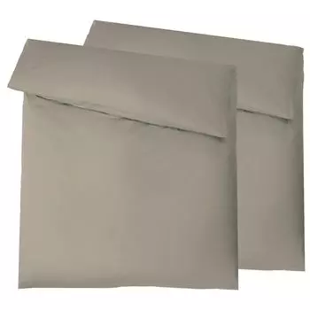 Двойной комплект роскошных пододеяльников 135x200, темно-серый, хлопок, мако, сатин, на молнии aqua-textil, серебро