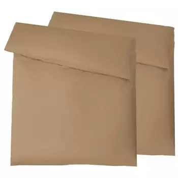 Двойной комплект роскошных пододеяльников 155х200, черный хлопок, сатин Mako, на молнии aqua-textil, серо-коричневый