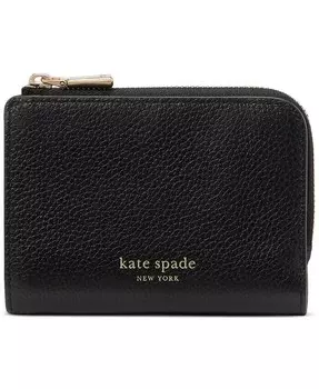 Двойной кошелек Ava из шагреневой кожи на молнии Kate Spade New York, черный