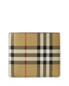 Двойной кошелек Burberry в клетку Vintage Check, коричневый/бежевый