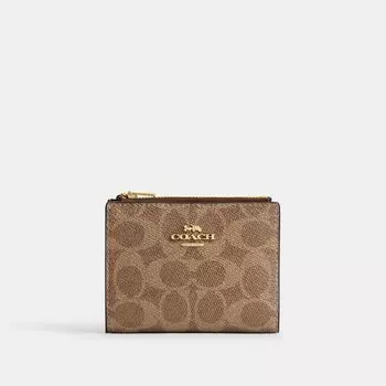 Двойной кошелек COACH, золотой/желтовато-коричневый/коричневый