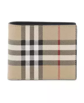 Двойной кошелек с клетчатым узором Burberry, бежевый