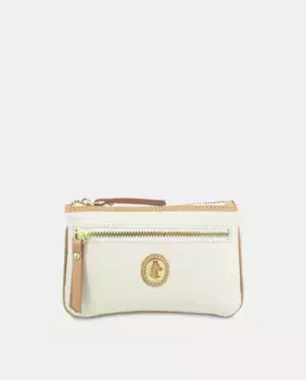 Двойной кошелек с внутренним брелоком из яловой кожи серо-коричневого цвета El Potro, бежевый