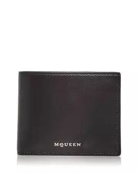 Двойной кожаный кошелек Alexander McQUEEN, черный