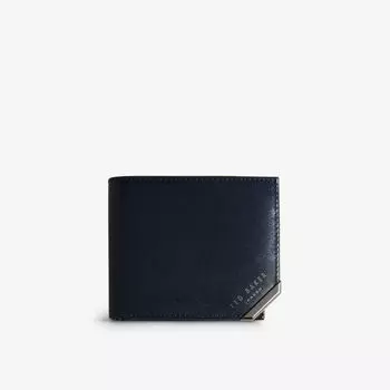 Двойной кожаный кошелек Kornerr с тисненым логотипом Ted Baker, темно-синий