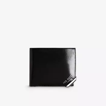 Двойной кожаный кошелек Kornerr с тисненым логотипом Ted Baker, черный