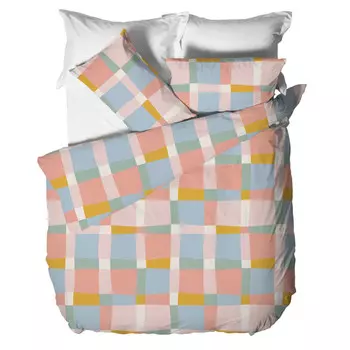 Двойной пододеяльник чистого хлопка с современным принтом Amo Lacasa, мультиколор