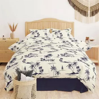 Двойной пододеяльник Evidea Soft Ante — бежевый/темно-синий