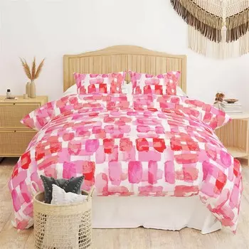 Двойной пододеяльник Evideoa Soft Bergamia - розовый Evidea