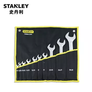 Двойной рожковый ключ Stanley, набор из 10 предметов, метрический, полированный двусторонний ключ TK904-23C