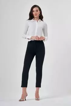 Двойные черные брюки Mizalle